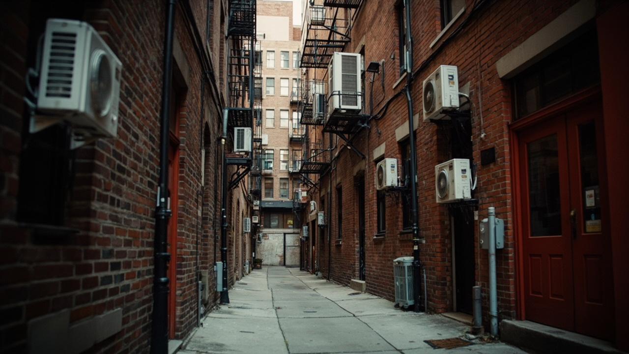 Quiet the Echo of Your Neighbors Loud AC in a Chinatown Alleyway